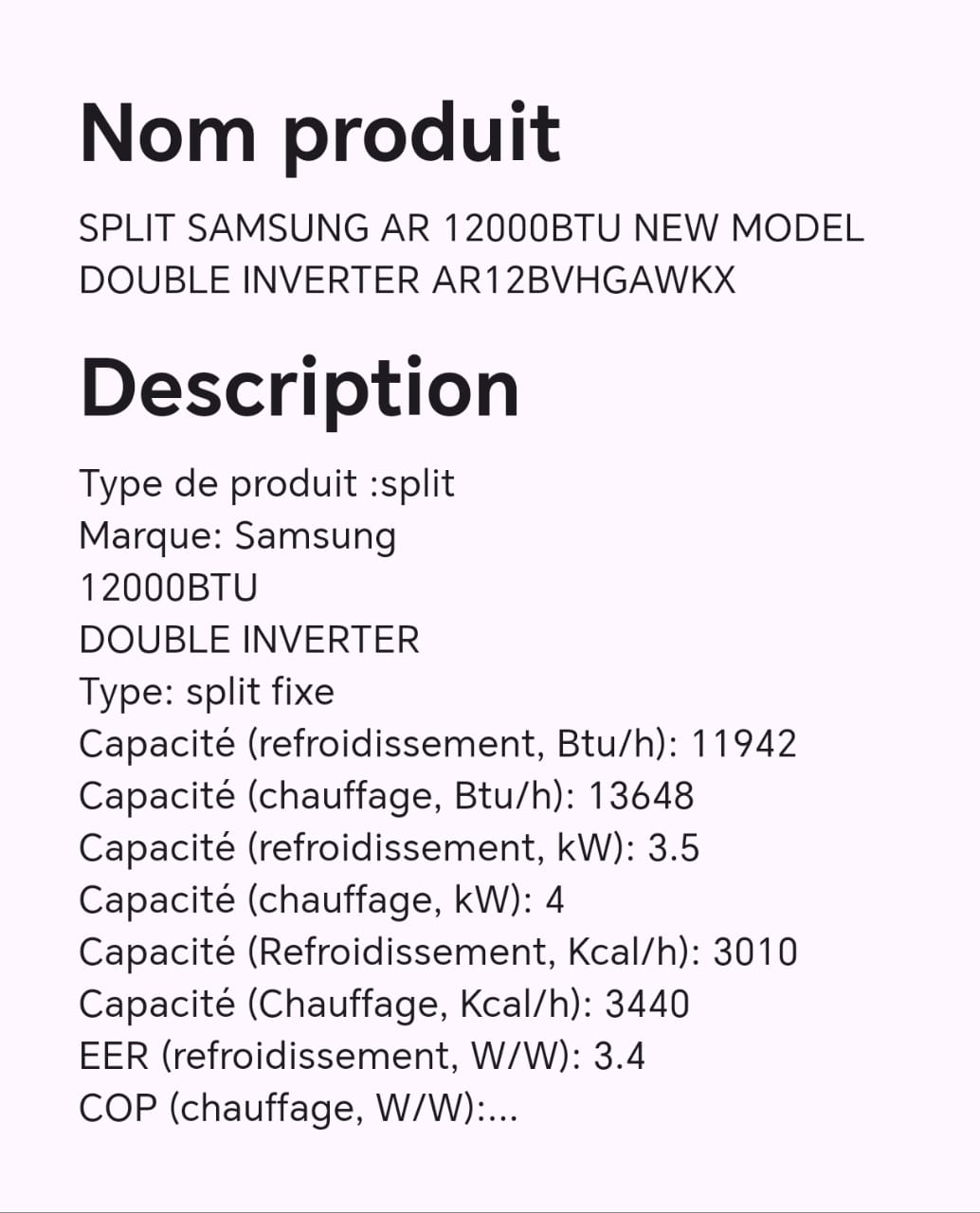 SPLIT SAMSUNG AR 12000BTU NEW MODEL DOUBLE INVERTER AR12BVHGAWKX SPLIT SAMSUNG AR 12000BTU NEW MODEL DOUBLE INVERTER AR12BVHGAWKX