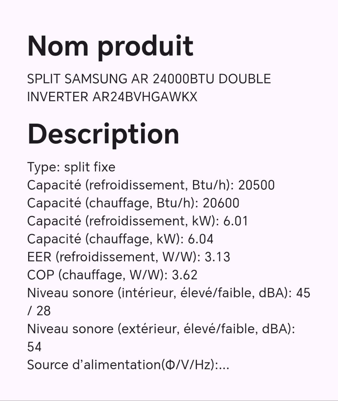 SPLIT SAMSUNG AR 24000BTU DOUBLE INVERTER AR24BVHGAWKX SPLIT SAMSUNG AR 24000BTU DOUBLE INVERTER AR24BVHGAWKX