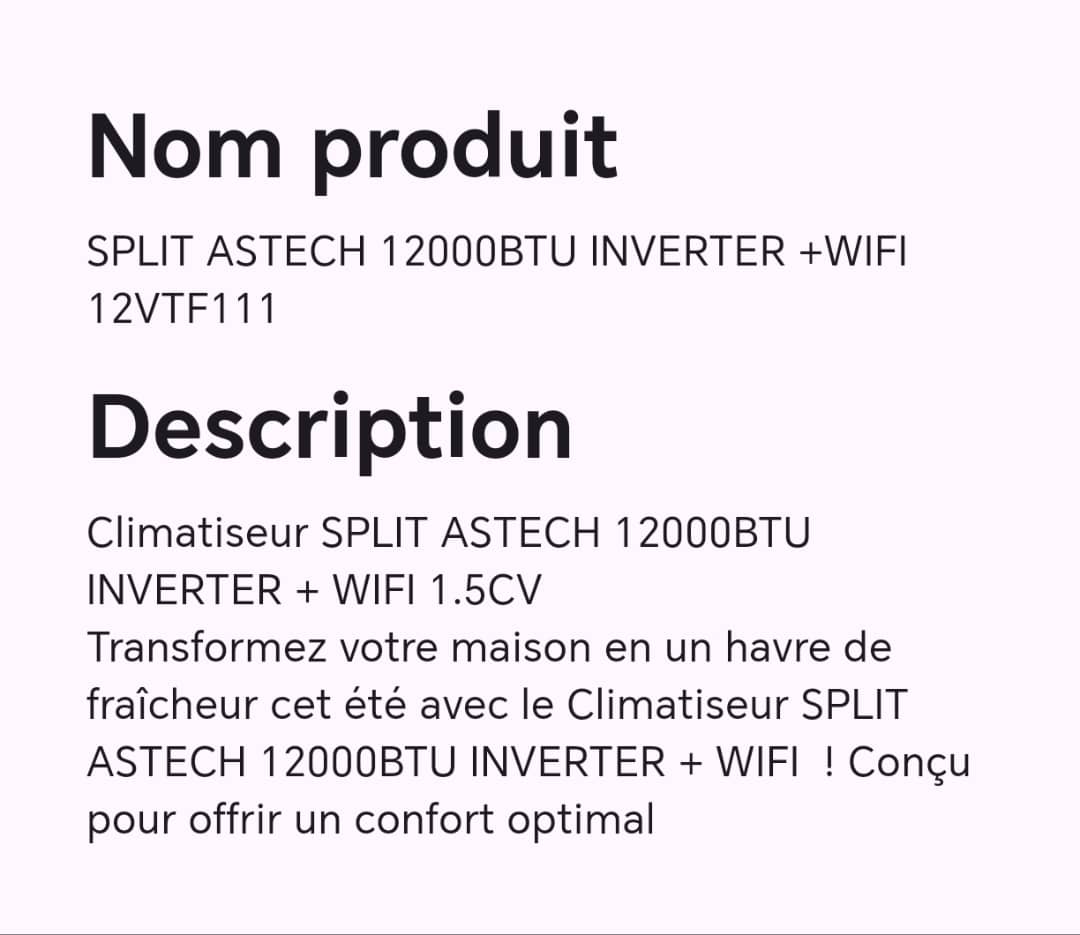 SPLIT ASTECH 12000BTU INVERTER + WIFI 12VTF111 SPLIT ASTECH 12000BTU INVERTER + WIFI 12VTF111