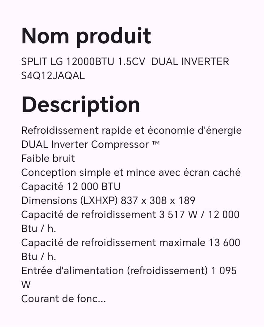 SPLIT LG 12000BTU 1.5CV DUAL INVERTER S4Q12JAQAL SPLIT LG 12000BTU 1.5CV DUAL INVERTER S4Q12JAQAL