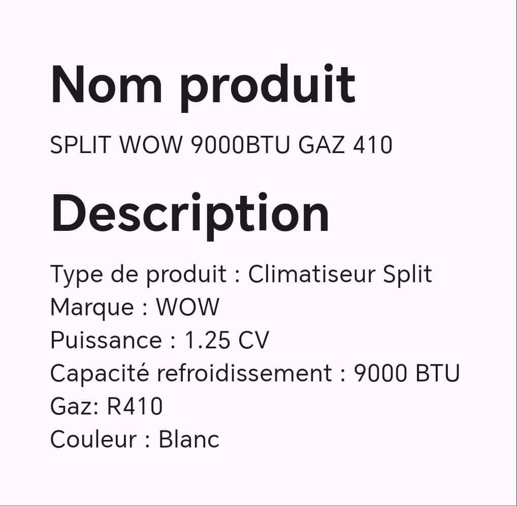 SPLIT WOW 9000BTU GAZ 410 SPLIT WOW 9000BTU GAZ 410