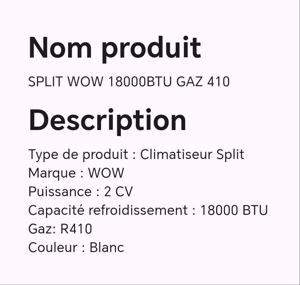 SPLIT WOW 18000BTU GAZ 410 SPLIT WOW 18000BTU GAZ 410