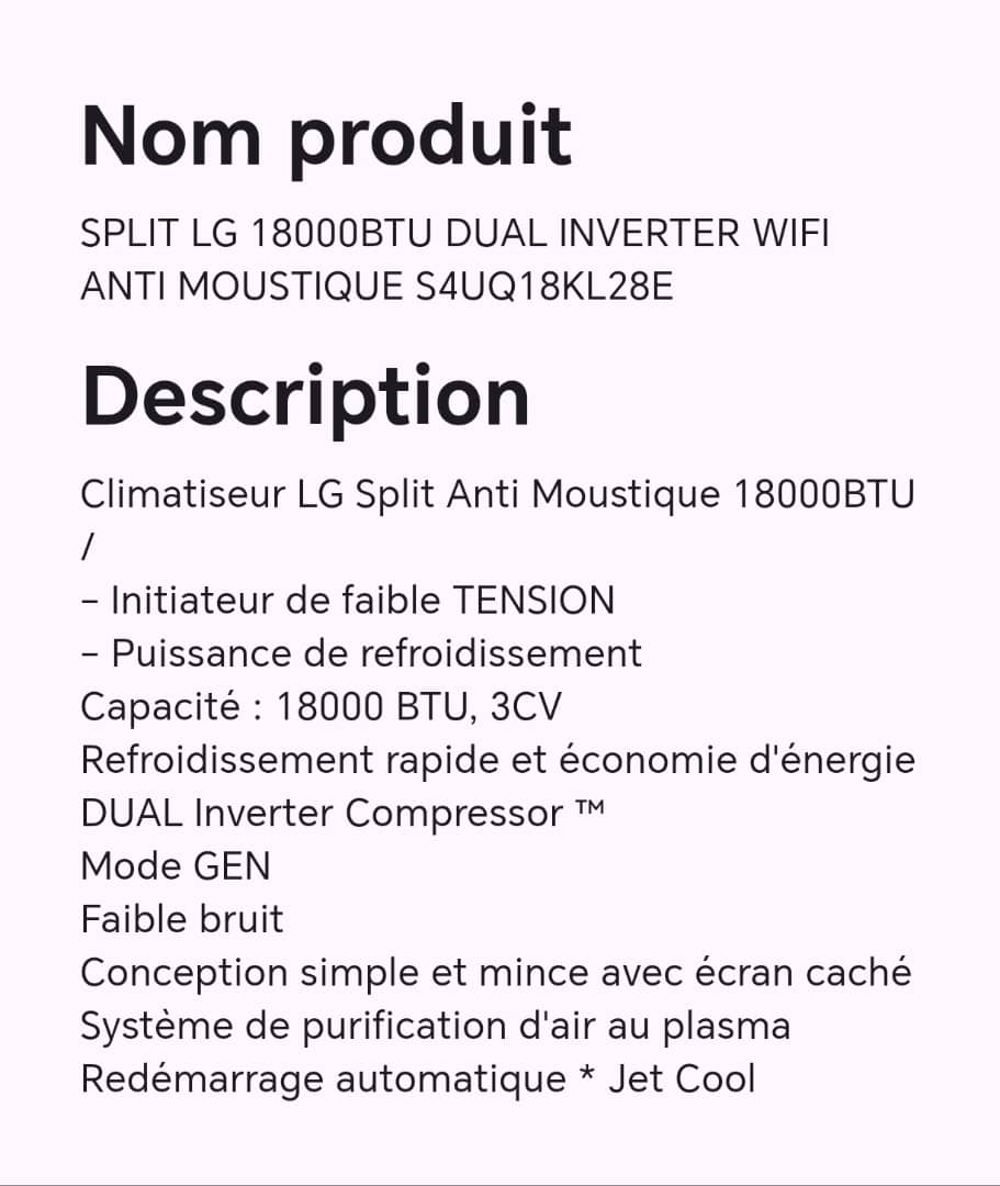 SPLIT LG 18000BTU DUAL INVERTER WIFI ANTI MOUSTIQUE S4UQA8KL28E SPLIT LG 18000BTU DUAL INVERTER WIFI ANTI MOUSTIQUE S4UQA8KL28E