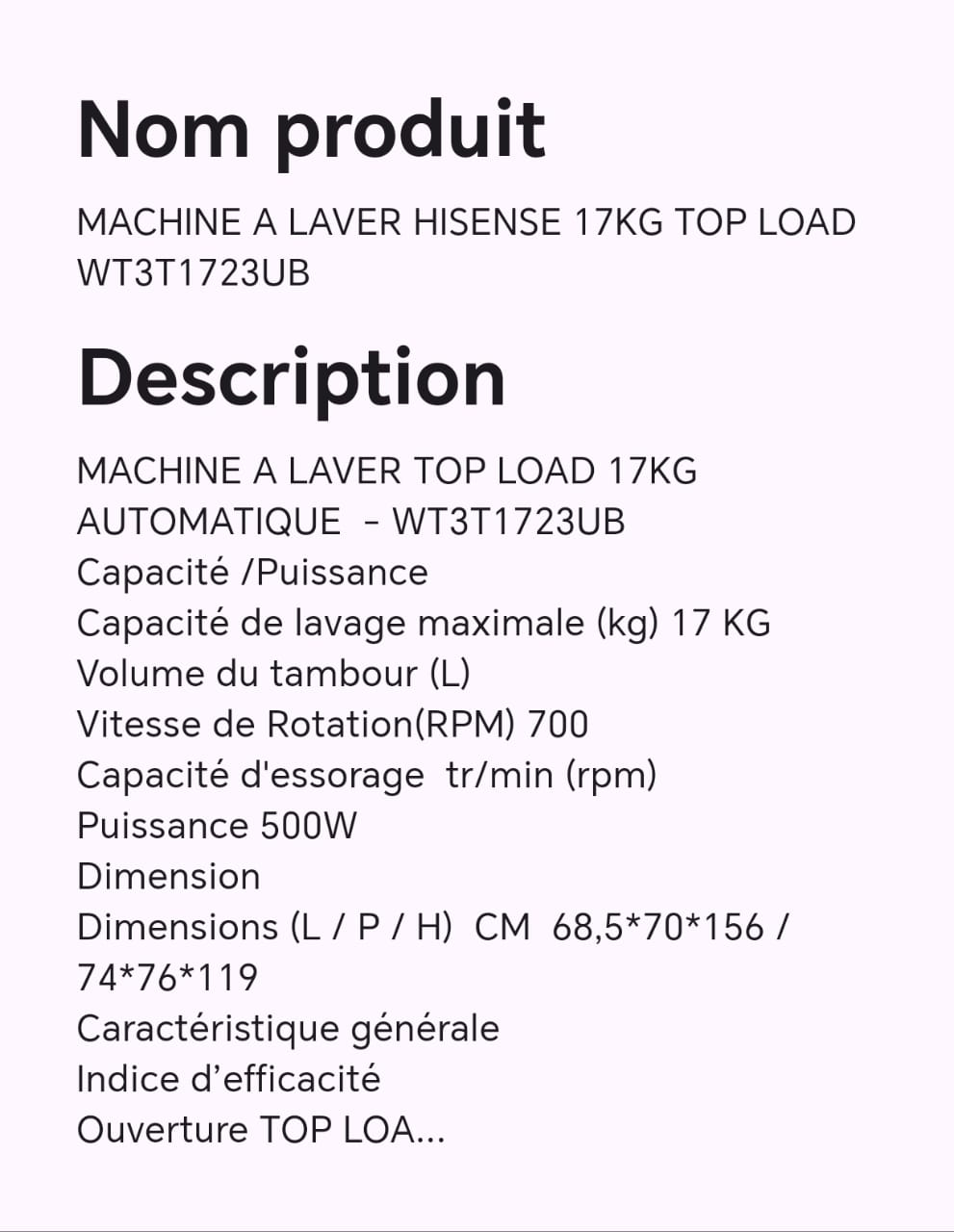 MACHINE A LAVER HISENSE 17KG TOP LOAD WT3T1723UB MACHINE A LAVER HISENSE 17KG TOP LOAD WT3T1723UB
