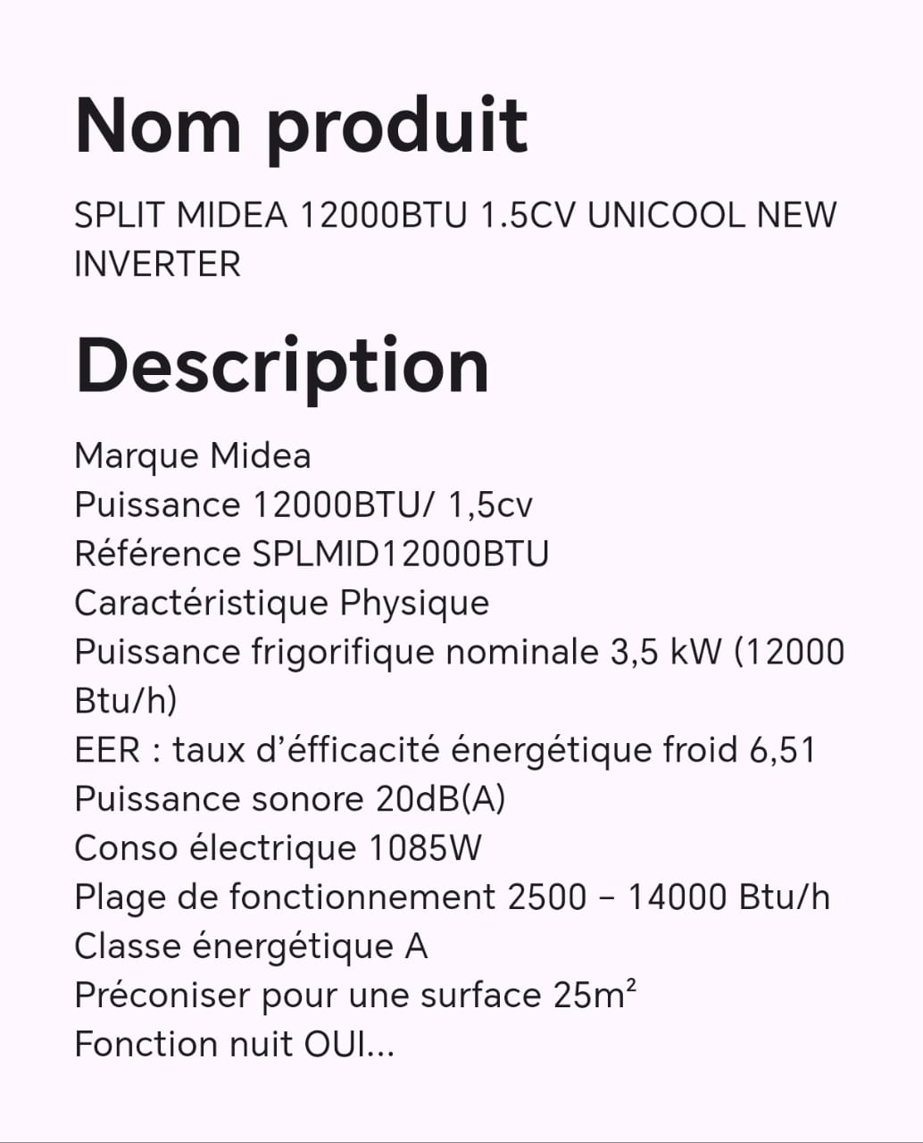 SPLIT MIDEA 12000BTU 1.5CV UNICOOL NEW INVERTER SPLIT MIDEA 12000BTU 1.5CV UNICOOL NEW INVERTER