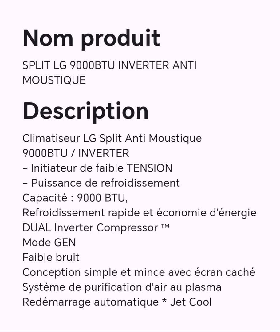 SPLIT LG 9000BTU INVERTER ANTI MOUSTIQUE SPLIT LG 9000BTU INVERTER ANTI MOUSTIQUE