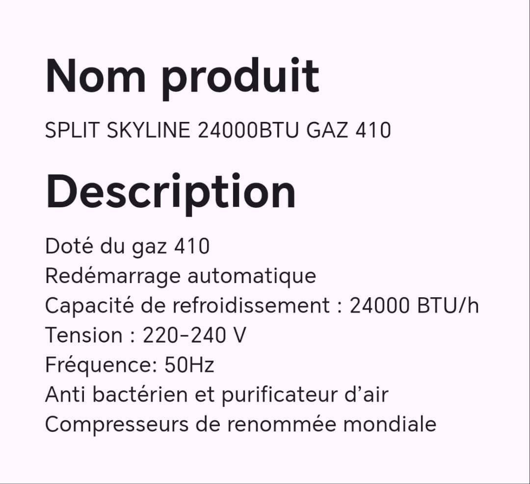 SPLIT SKYLINE 24000BTU GAZ410 SPLIT SKYLINE 24000BTU GAZ410