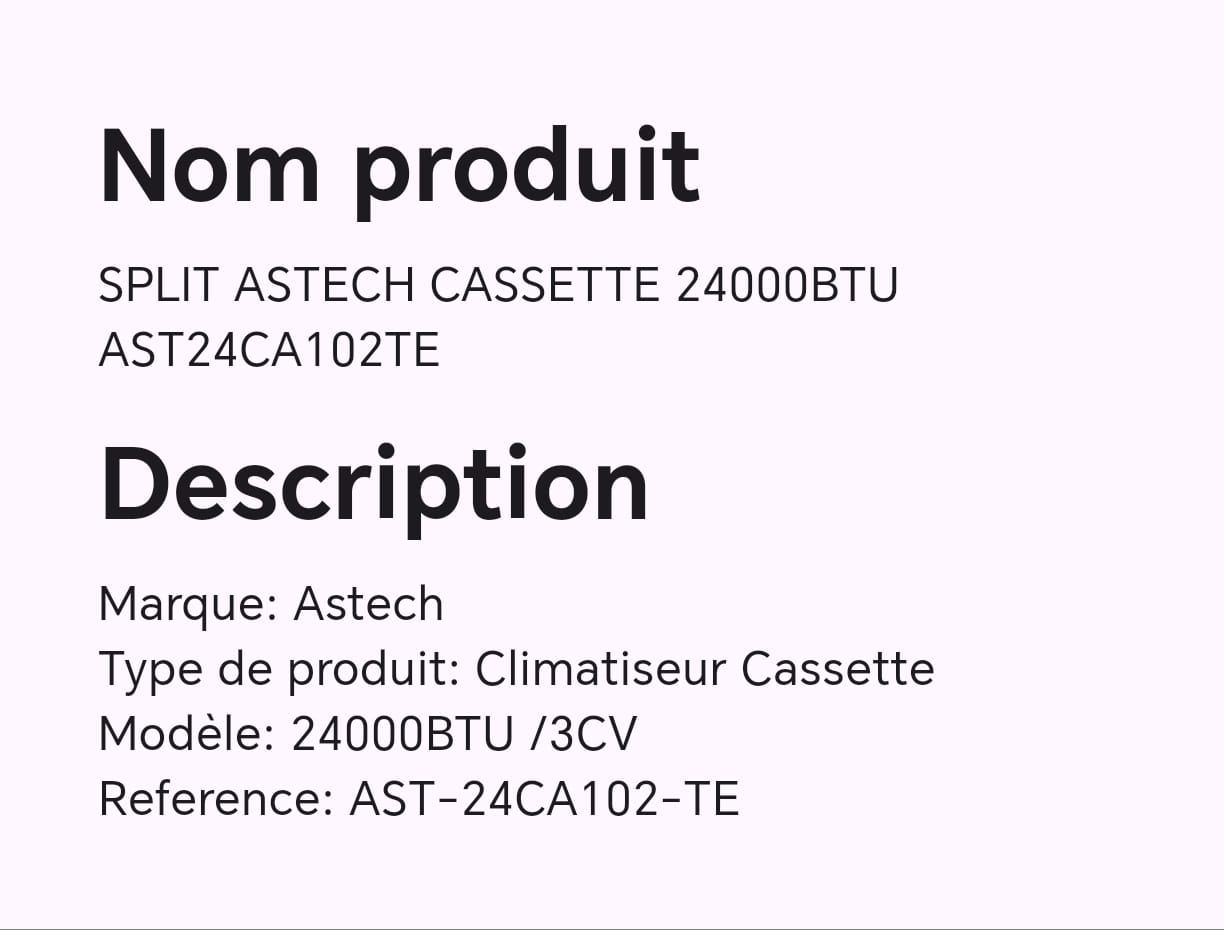 SPLIT ASTECH CASSETTE 24000BTU AST24CA102TE SPLIT ASTECH CASSETTE 24000BTU AST24CA102TE