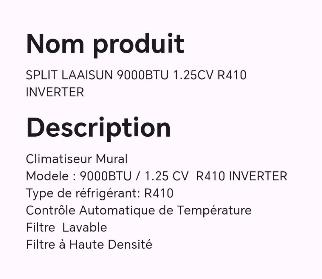 SPLIT LAAISUN 9000BTU 1.25CV R410 INVERTER SPLIT LAAISUN 9000BTU 1.25CV R410 INVERTER