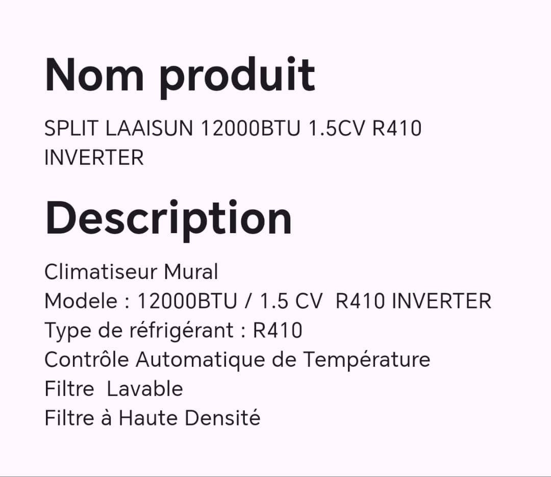 SPLIT LAAISUN 12000BTU 1.5CV R410 INVERTER SPLIT LAAISUN 12000BTU 1.5CV R410 INVERTER