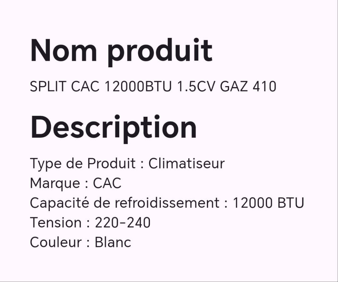 SPLIT CAC 12000BTU 1.5CV GAZ 410 SPLIT CAC 12000BTU 1.5CV GAZ 410