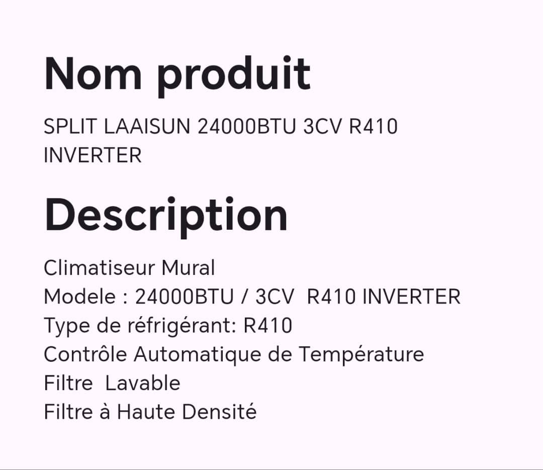 SPLIT LAAISUN 24000BTU 3CV R410 INVERTER SPLIT LAAISUN 24000BTU 3CV R410 INVERTER