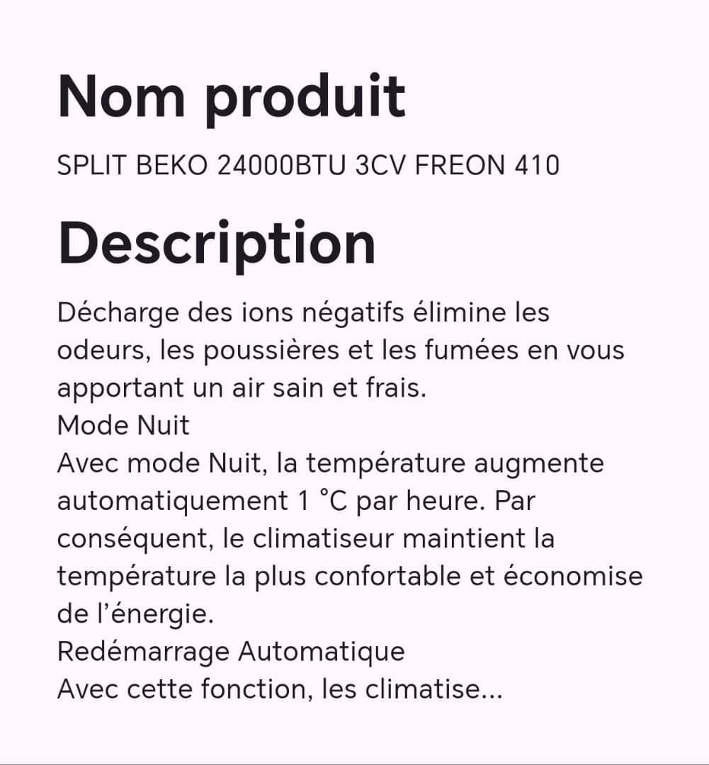 SPLIT BEKO 24000BTU 3CV FREON 410 SPLIT BEKO 24000BTU 3CV FREON 410