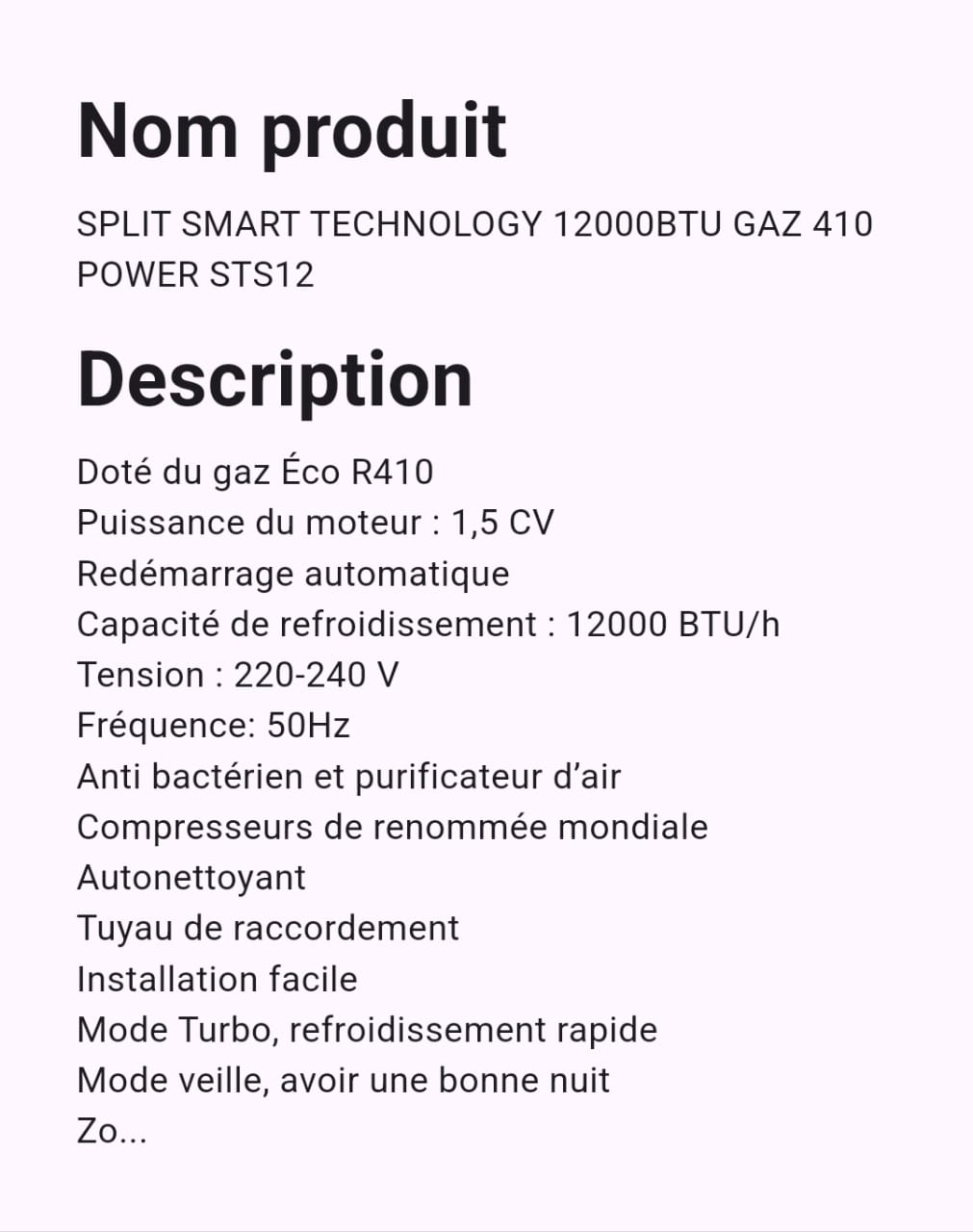 Split Smart Technology 12000BTU Gaz 410 Power STS12 Split Smart Technology 12000BTU Gaz 410 Power STS12