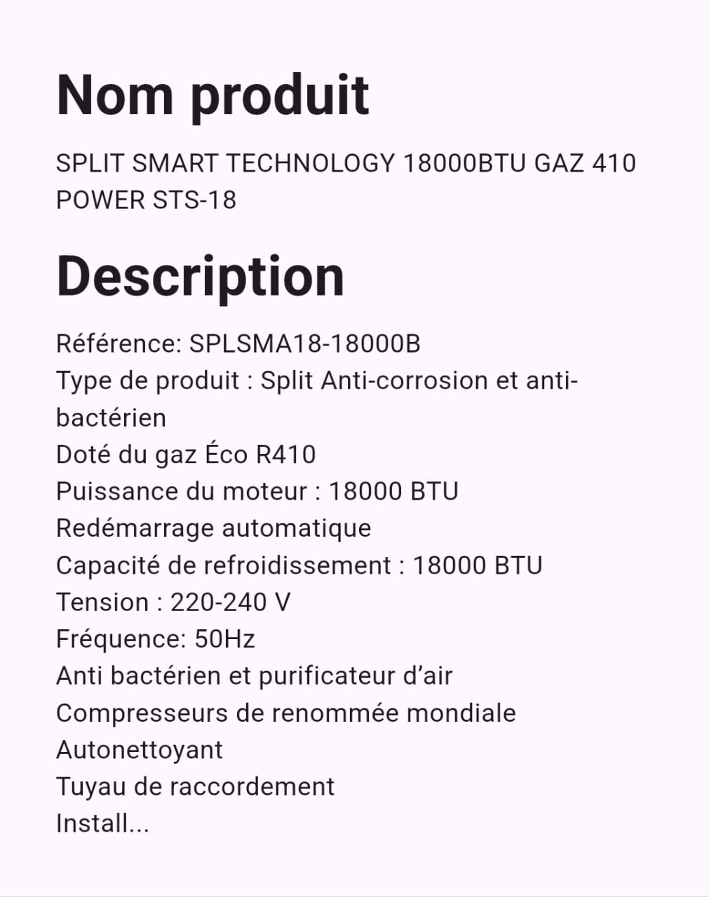 Split Smart Technology 18000 BTU Gaz 410 STS18 Split Smart Technology 18000 BTU Gaz 410 STS18