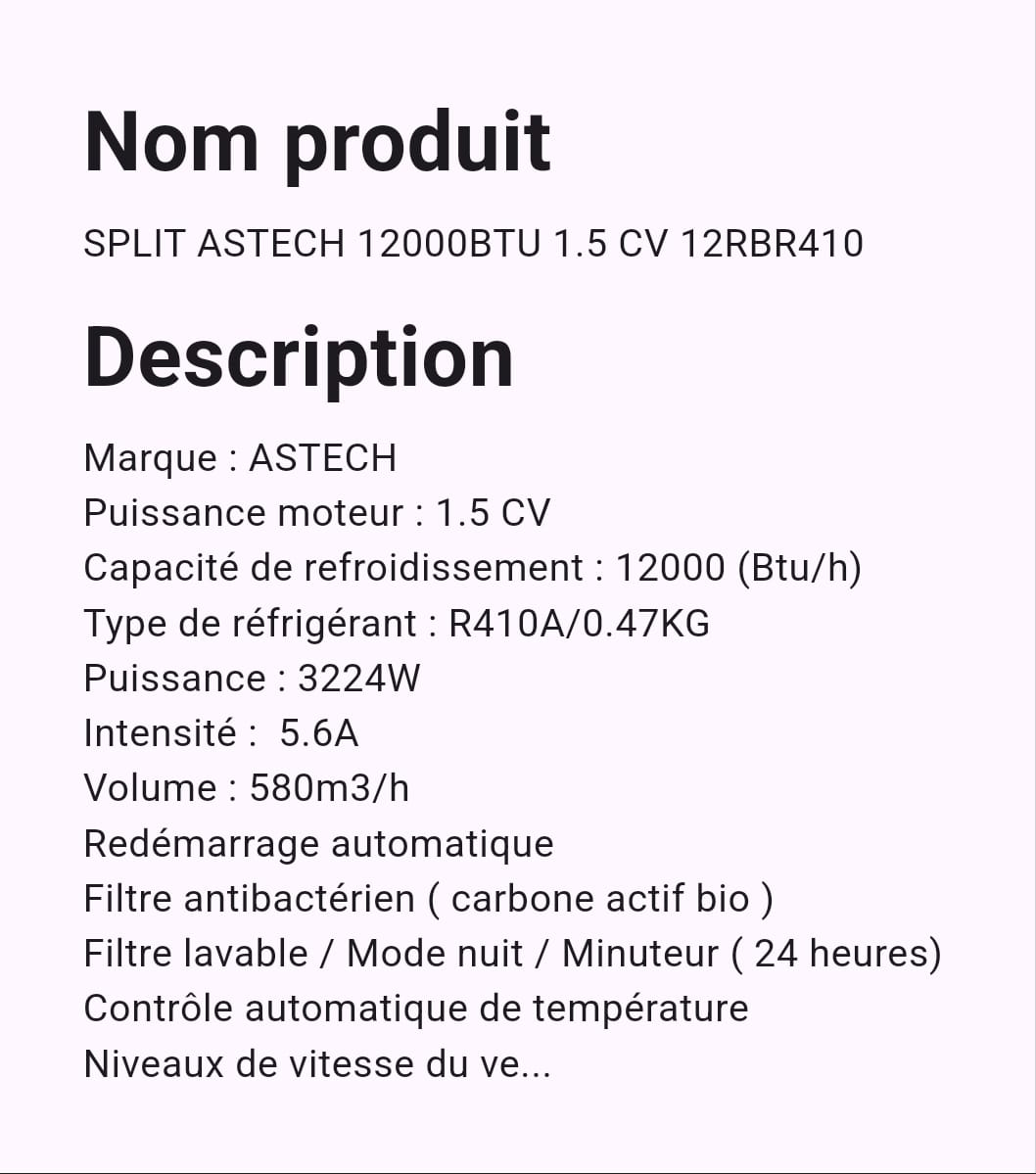 SPLIT ASTECH 12000BTU 1.5 CV 12RBR410 SPLIT ASTECH 12000BTU 1.5 CV 12RBR410