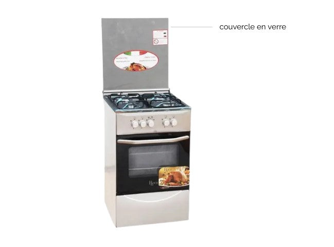 Cuisinière Roch 4 Feux 50 x50 Inox Cuisinière Roch 4 Feux 50 x50 Inox
