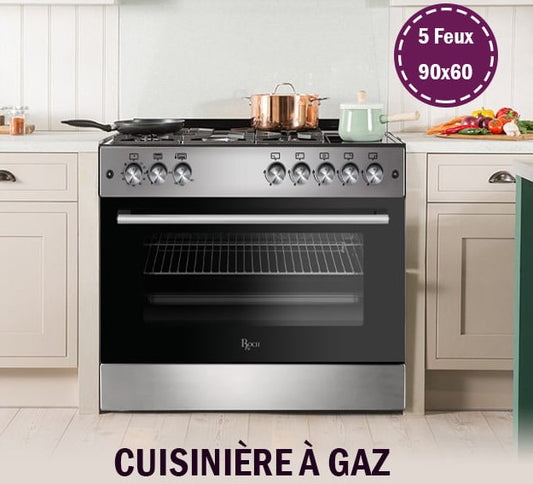 Cuisinière Roch 5 Feux 90 x 60 Inox