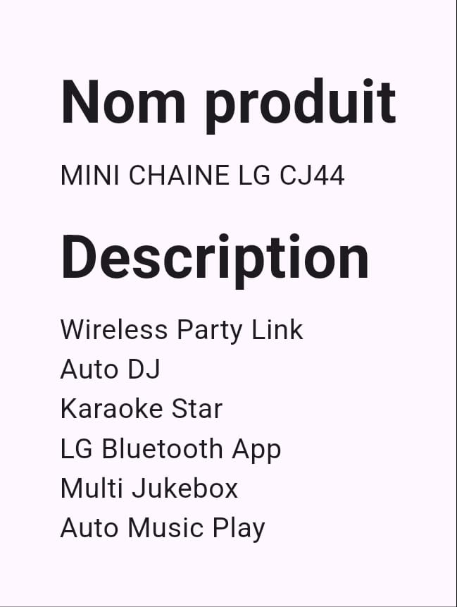 Mini Chaine LG CJ44 Mini Chaine LG CJ44