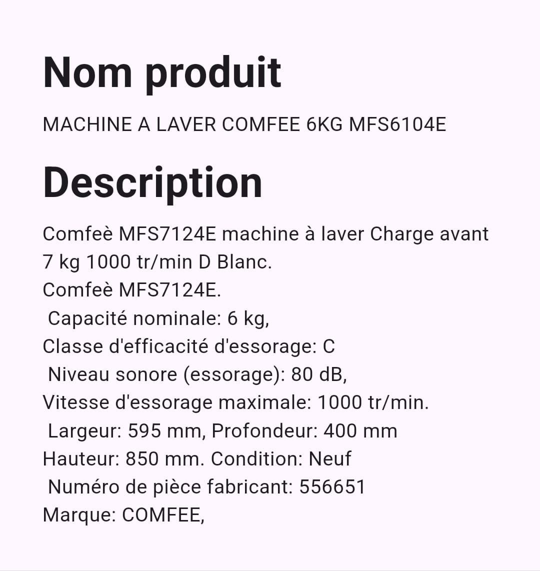 Machine A Laver Comfee 6 Kg Blanc Machine A Laver Comfee 6 Kg Blanc