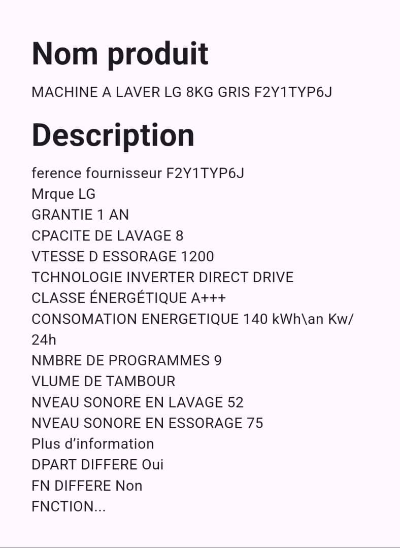 Machine A Laver 8 Kg Gris Machine A Laver 8 Kg Gris