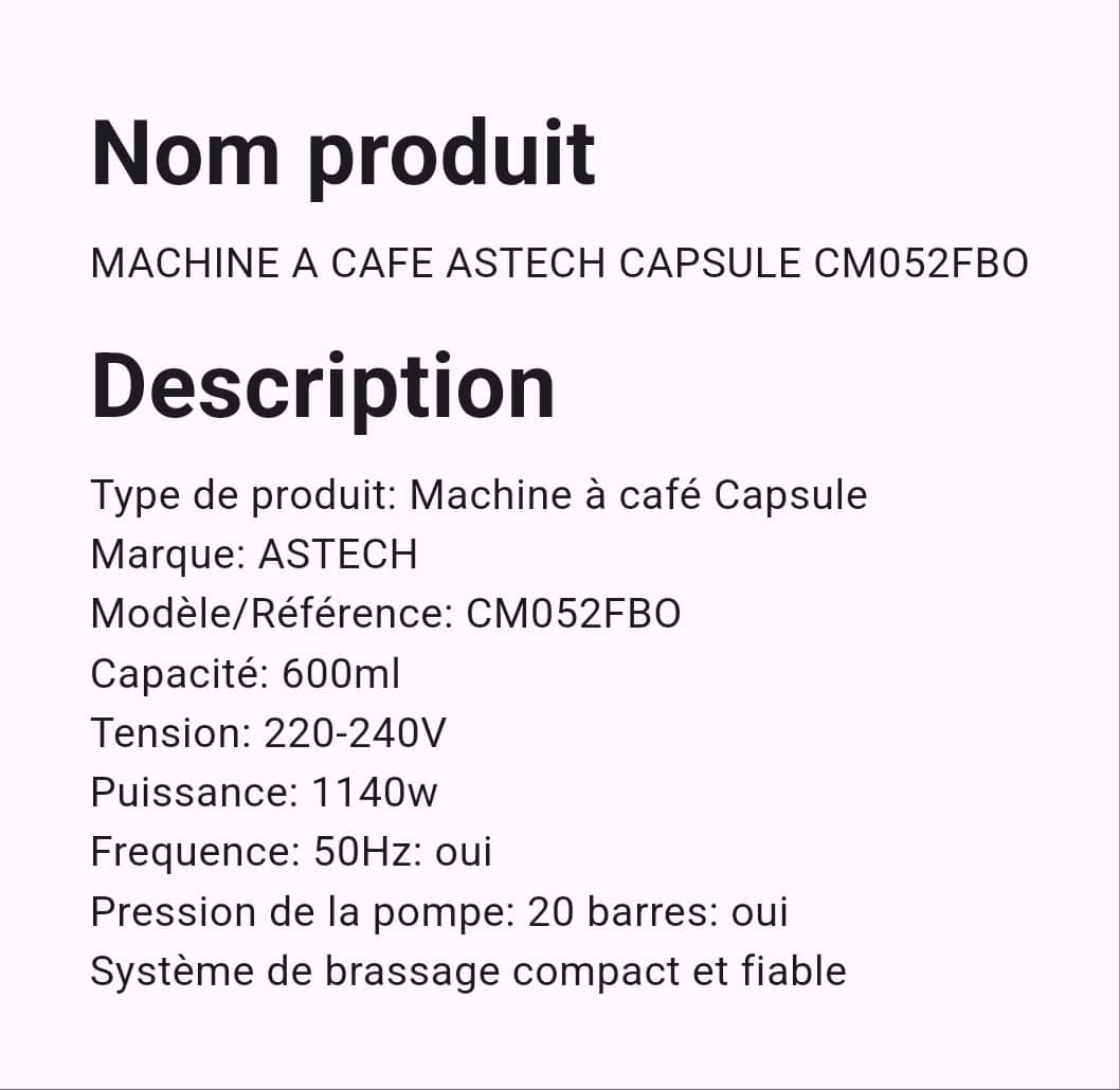 Machine à café Astech Capsule Machine à café Astech Capsule