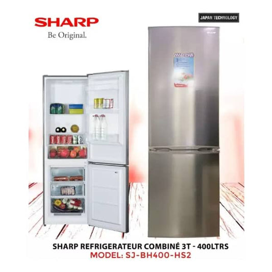REFRIGERATEUR SHARP COMBINE 3TIROIRS 400LITRES GRIS BH400