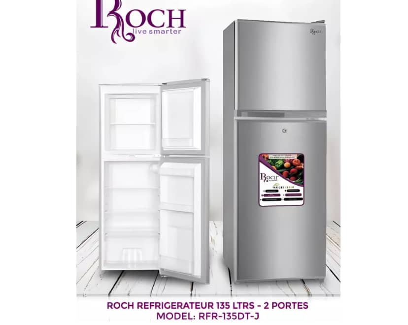 REFRIGERATEUR ROCH 2PORTES 135LITRES GRIS RFR135DTJ REFRIGERATEUR ROCH 2PORTES 135LITRES GRIS RFR135DTJ