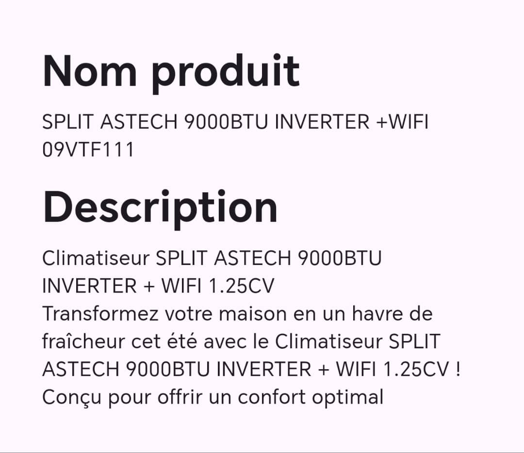 SPLIT ASTECH 9000 BTU INVERTER +WIFI 1.25CV 09VTF111 SPLIT ASTECH 9000 BTU INVERTER +WIFI 1.25CV 09VTF111