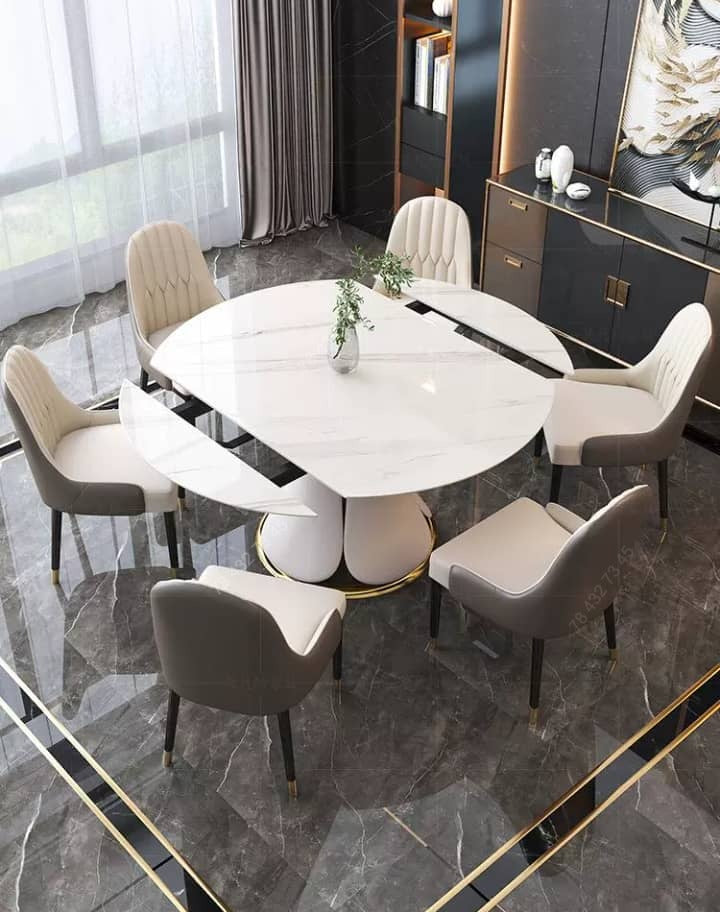 Table A Manger - Marbre - Blanc Table A Manger - Marbre - Blanc