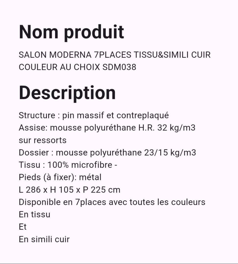 Salon Moderne 7 Places Salon Moderne 7 Places