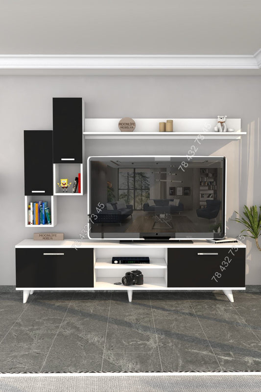 Meuble TV Noir & Blanc - 1m80