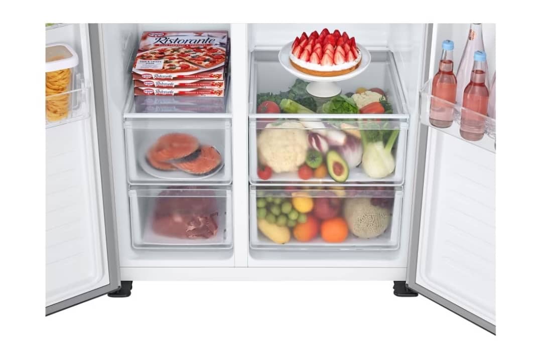 REFRIGERATEUR LG SIDE BY SIDE 2portes 519 LITRES GRIS GCFB507PQAM REFRIGERATEUR LG SIDE BY SIDE 2portes 519 LITRES GRIS GCFB507PQAM