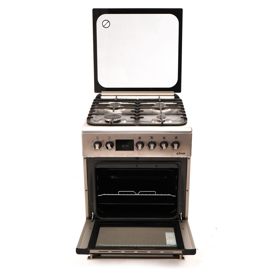 CUISINIERE ASTECH 4FEUX 60X60 A GAZ AVEC ECRAN + FOUR A GAZ ET CHAULEUR TOURN INOX CK66ELCF CUISINIERE ASTECH 4FEUX 60X60 A GAZ AVEC ECRAN + FOUR A GAZ ET CHAULEUR TOURN INOX CK66ELCF