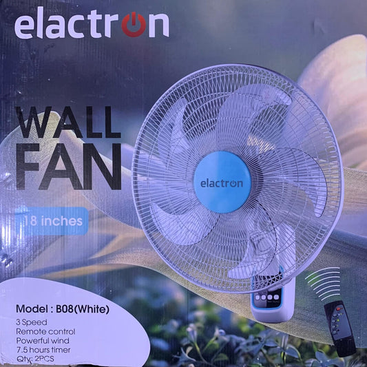 VENTILATEUR ELACTRON 18" MURAL AVEC TELECOMANDE BLANC LB08