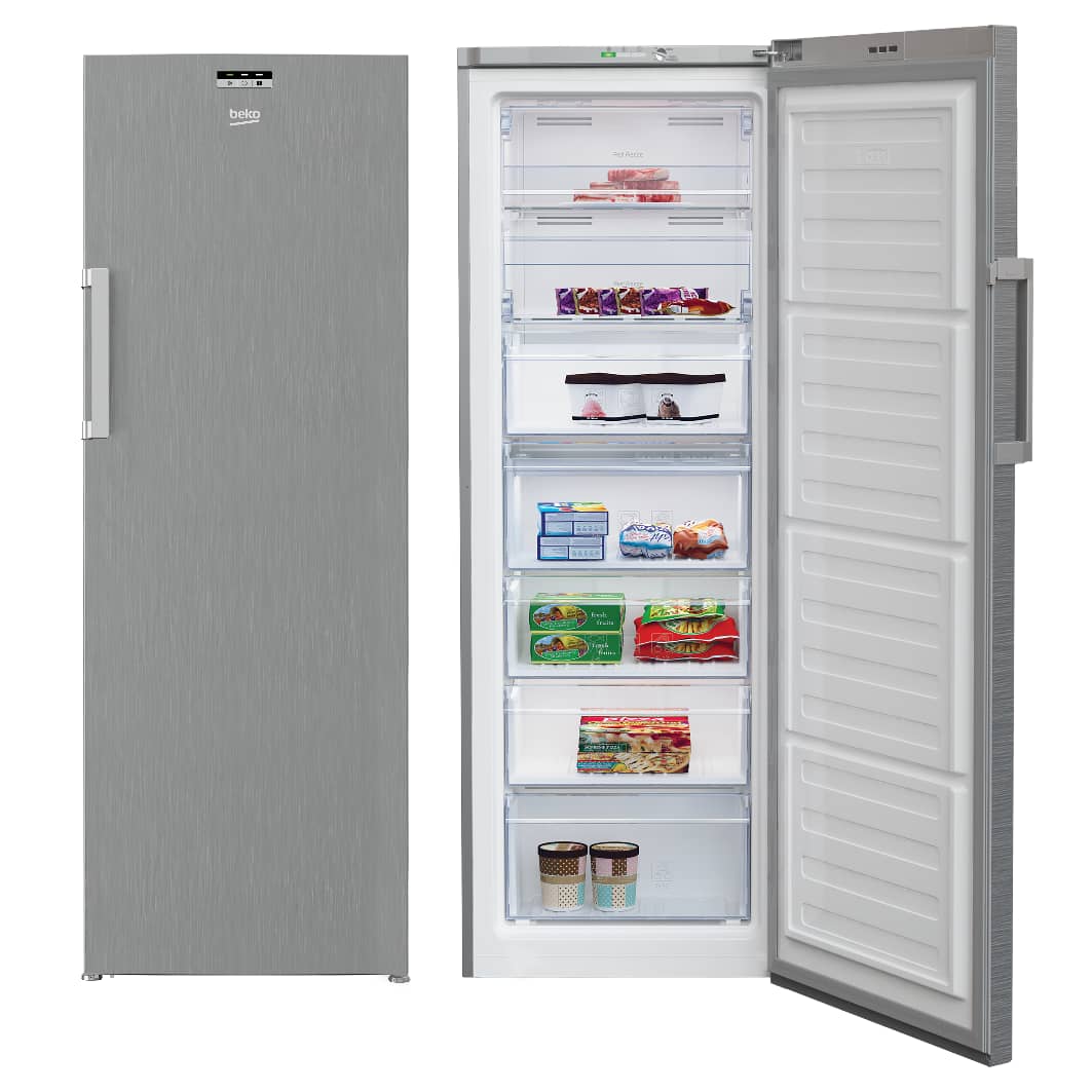 Congélateur BEKO vertical 7tiroirs nofrost gris RFNE320L24X Congélateur BEKO vertical 7tiroirs nofrost gris RFNE320L24X