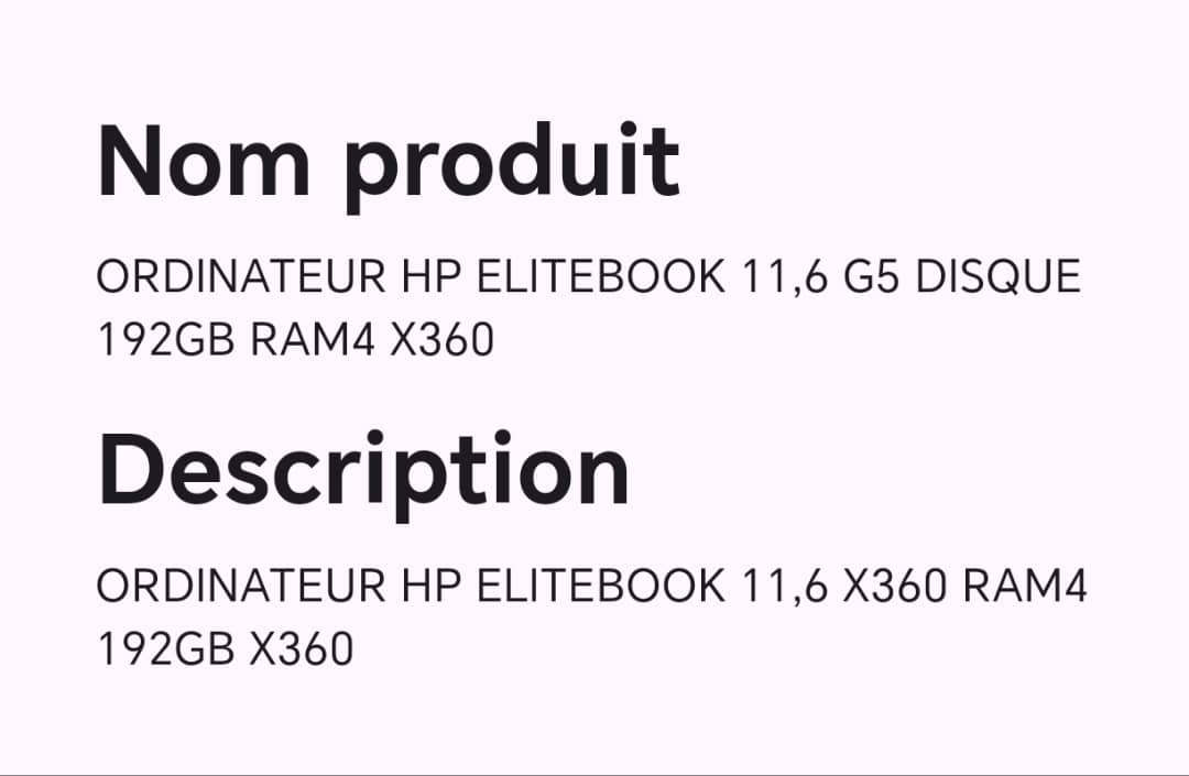 ORDINATEUR HP ELITEBOOK 11,6 G5 DISQUE 192 GB RAM4 X360 ORDINATEUR HP ELITEBOOK 11,6 G5 DISQUE 192 GB RAM4 X360