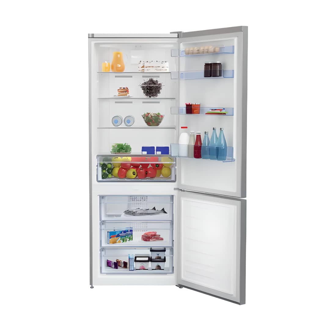 Réfrigérateur BEKO combine 3tiroirs neofrost gris RCNE620 Réfrigérateur BEKO combine 3tiroirs neofrost gris RCNE620