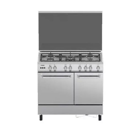 CUISINIERE FINIX 5FEUX 90X60 AVEC PORTE A BOUTEILLE GRIS G95NEM