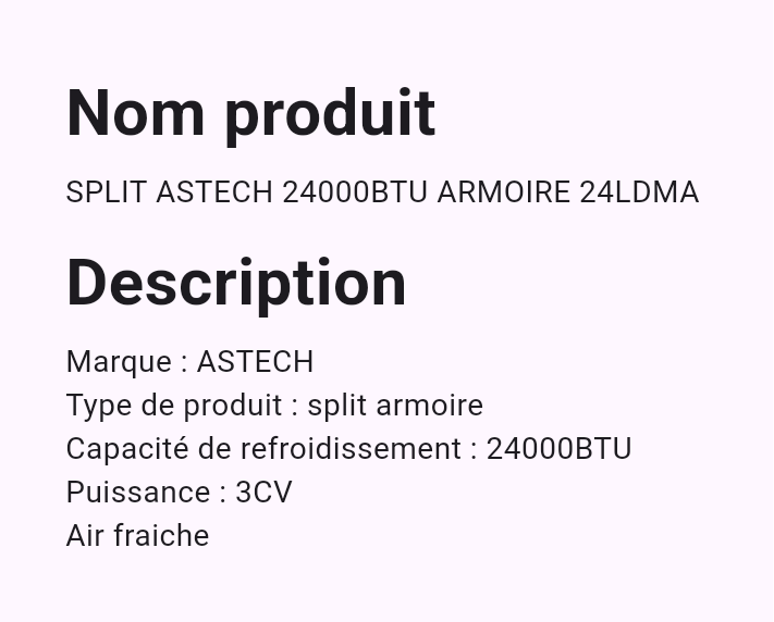 Split Astech 24000 BTU Armoire 24LDMA Split Astech 24000 BTU Armoire 24LDMA