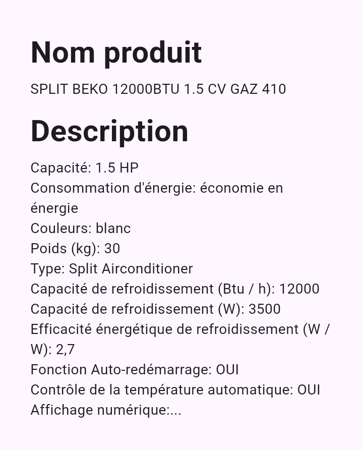Split Beko 12000BTU 1.5 CV Gaz 410 Split Beko 12000BTU 1.5 CV Gaz 410