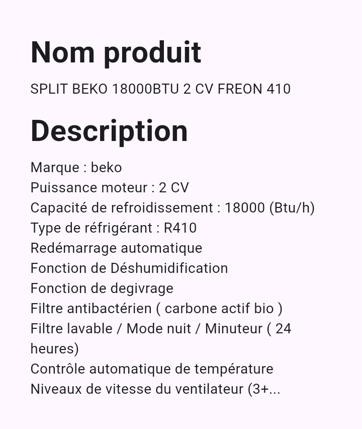 Split Beko 18000BTU 2 CV Freon 410 Split Beko 18000BTU 2 CV Freon 410