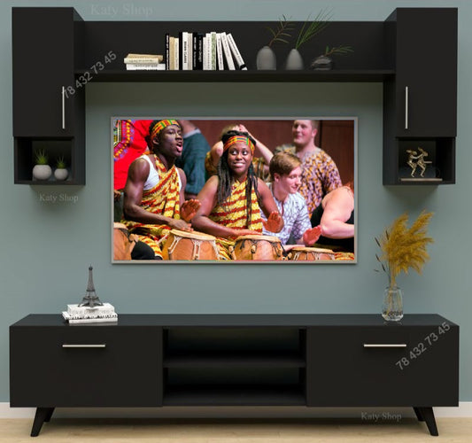 Meuble TV Noir - 1m80