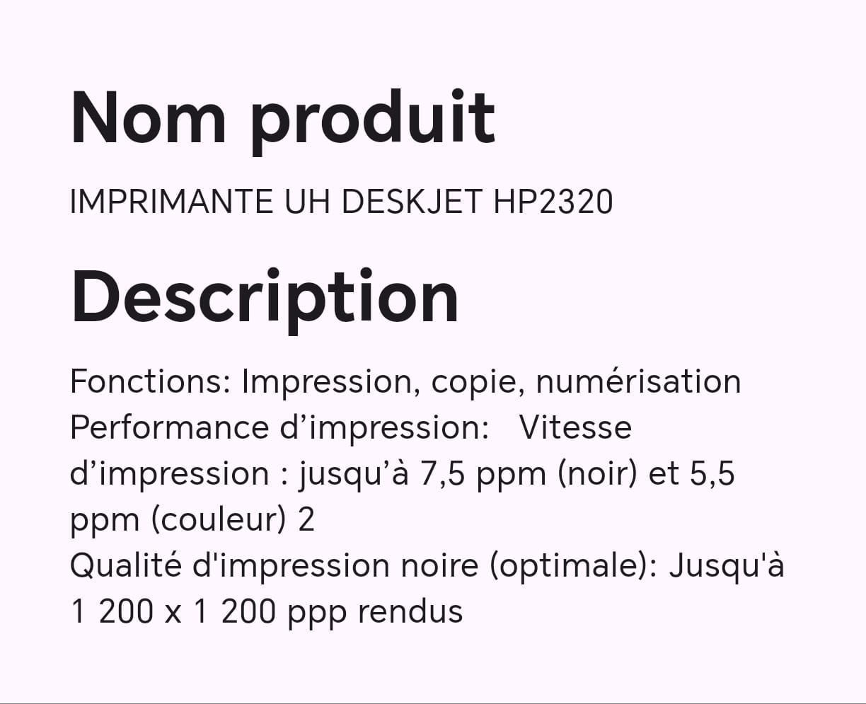 IMPRIMANTE UH DESKJET HP2320