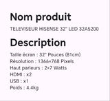TELEVISEUR HISENSE 32" LED 32A5200