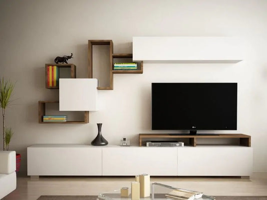 Meuble TV Marron Blanc - 2M10