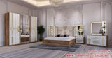 CHAMBRE A COUCHER 6BATTANTS 5PIECES MARRON BLANC