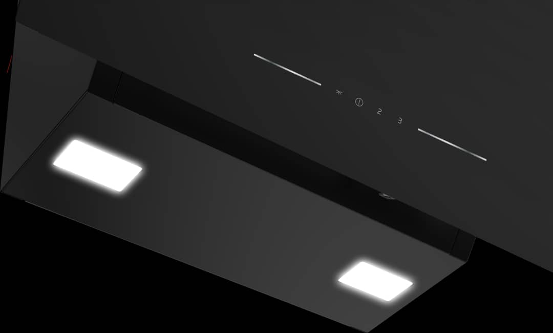 Hotte de cuisine BEKO 60X60 décorative inclinée noir BHCA62442BBH