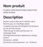 PLAQUE HAIER ENCASTRABLE INDUCTION 60X60 HOD660