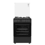 Cuisinière enduro 4feux 6X60 à GAZ double boutton noir AFS6040GGBIT